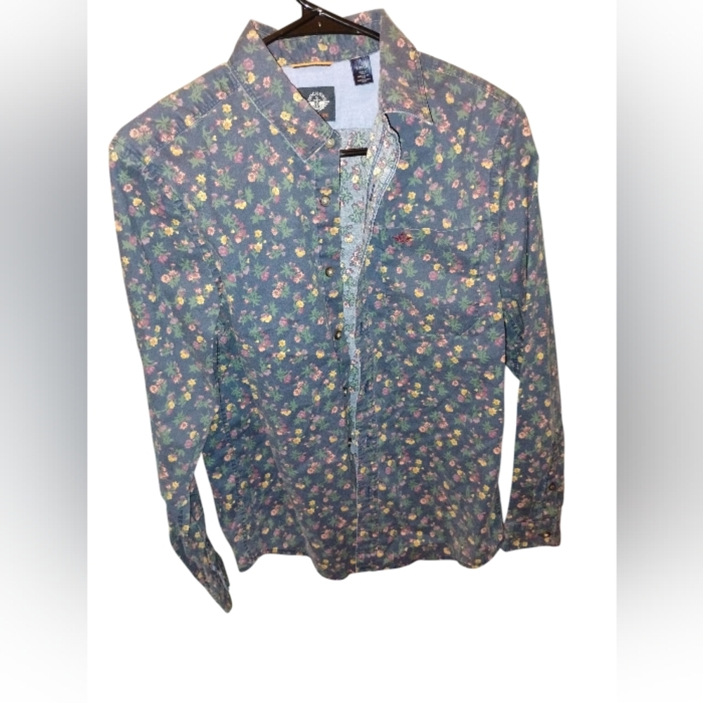 Dockers Blue Button Down Floral Shirt